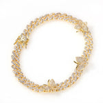 Gold Butterfly Cuban Anklet