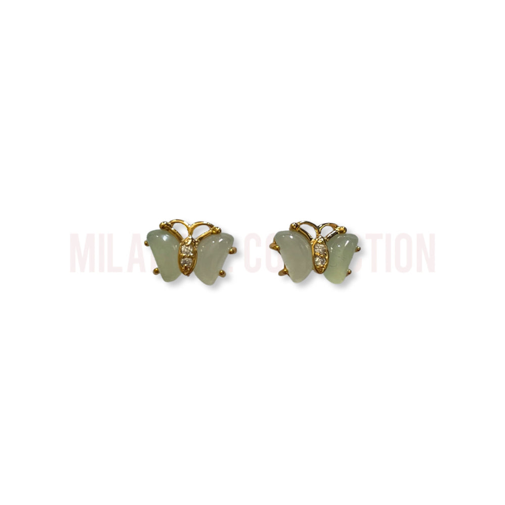 Mini Jade Butterfly Earrings