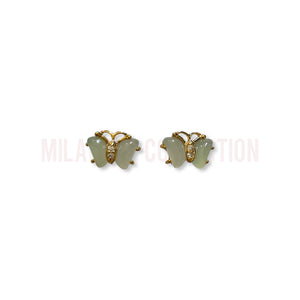 Mini Jade Butterfly Earrings