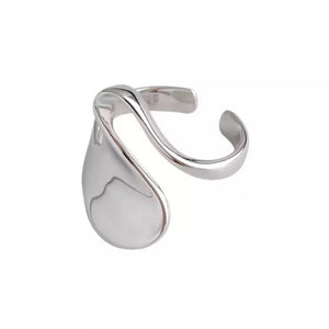 Silver Chrome Swirl Ring