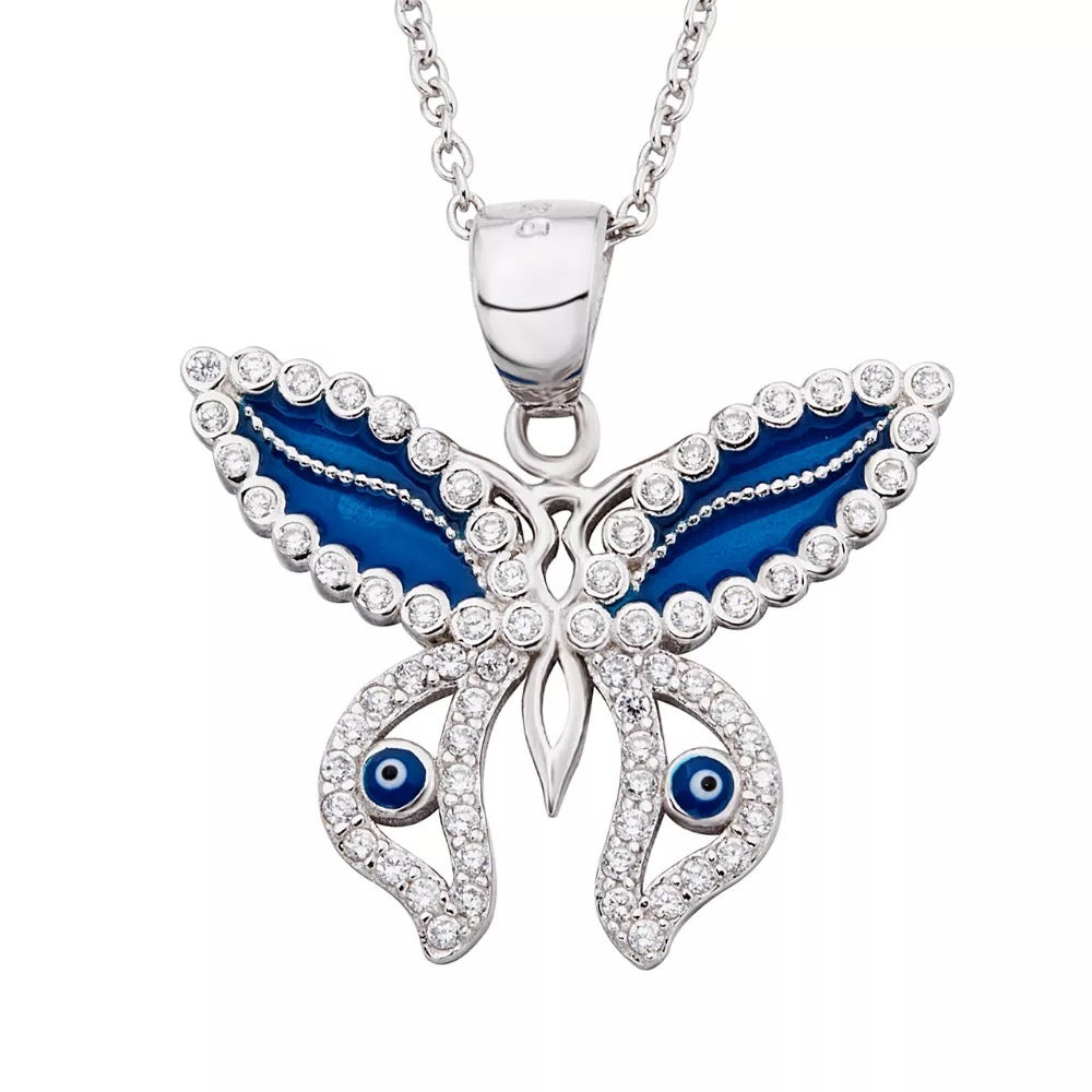Evil Eye Butterfly Necklace