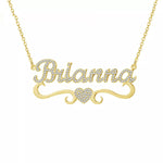 Single Heart Cut Nameplate Necklace
