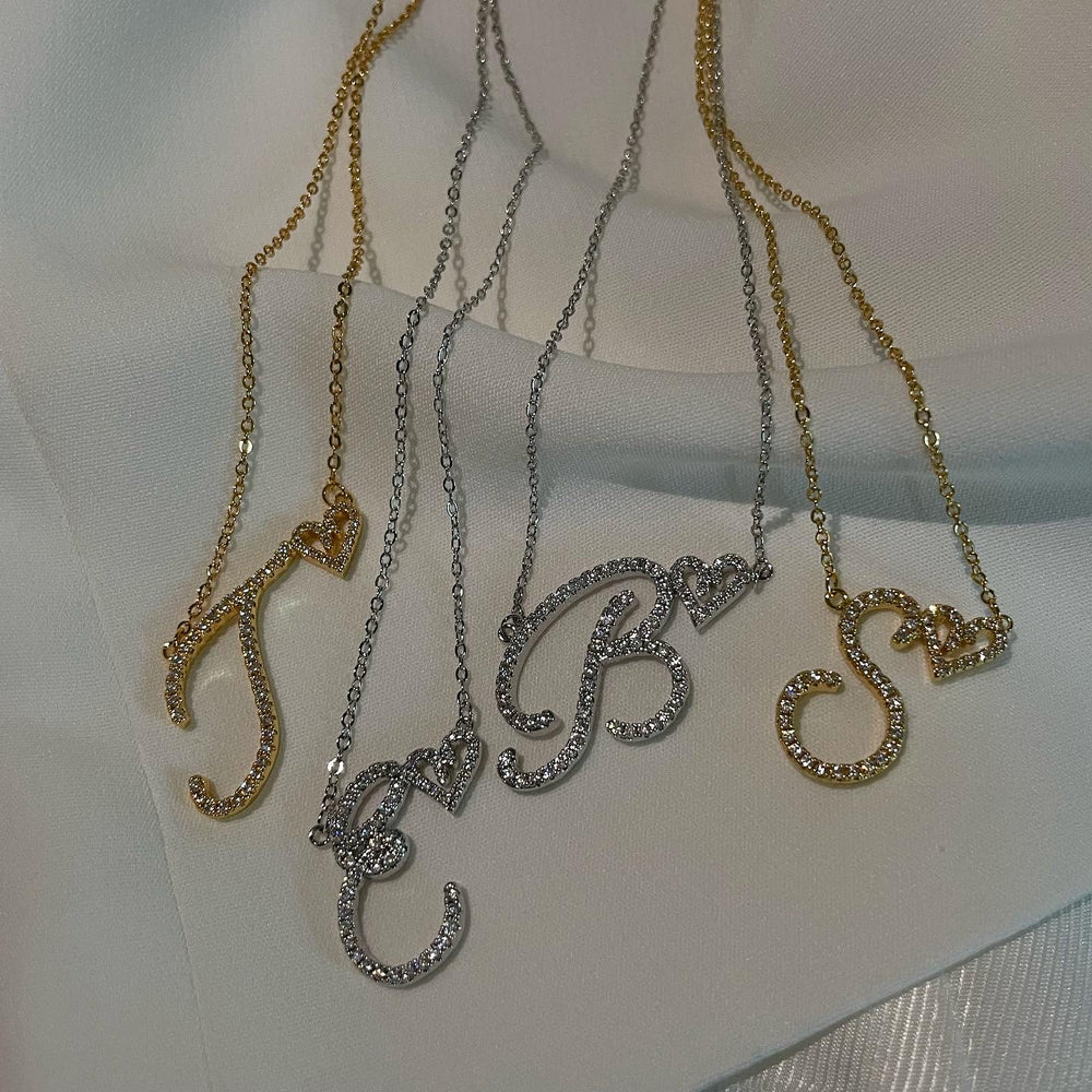 Dainty Initial Heart Necklace