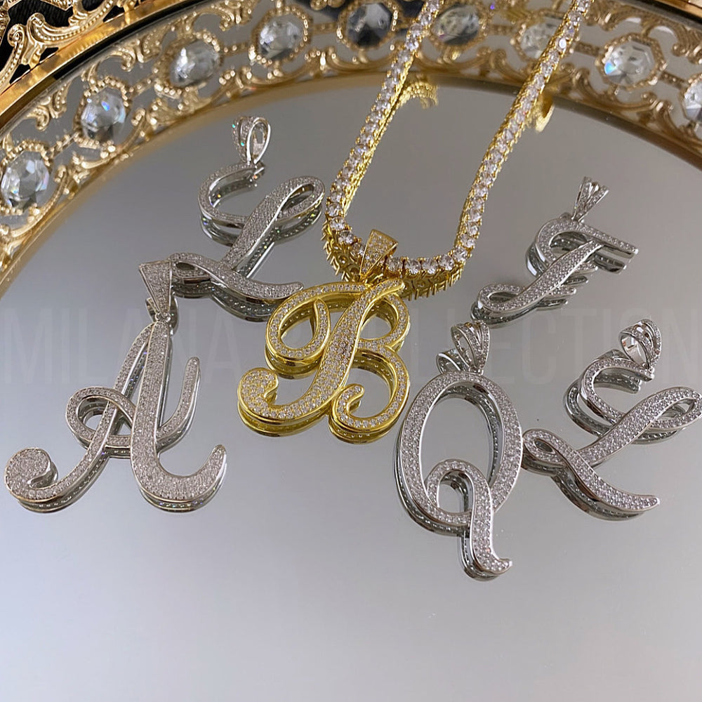 MBC Script Initial Tennis Necklace | Gold