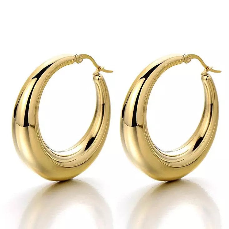 
            
                Load image into Gallery viewer, Gold Azaria Hoops
            
        