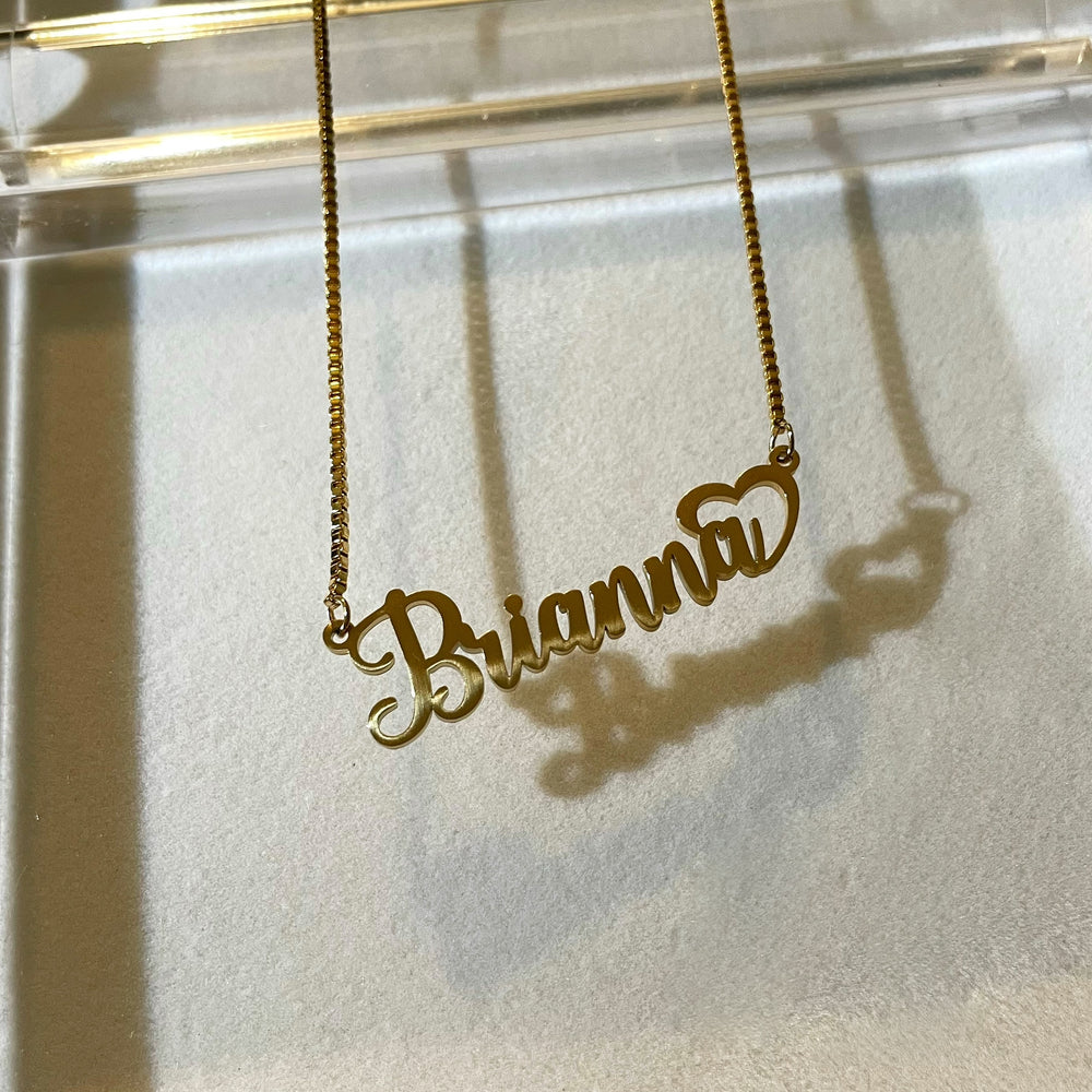 Custom Gold Hearted Necklace — ‘Brianna’