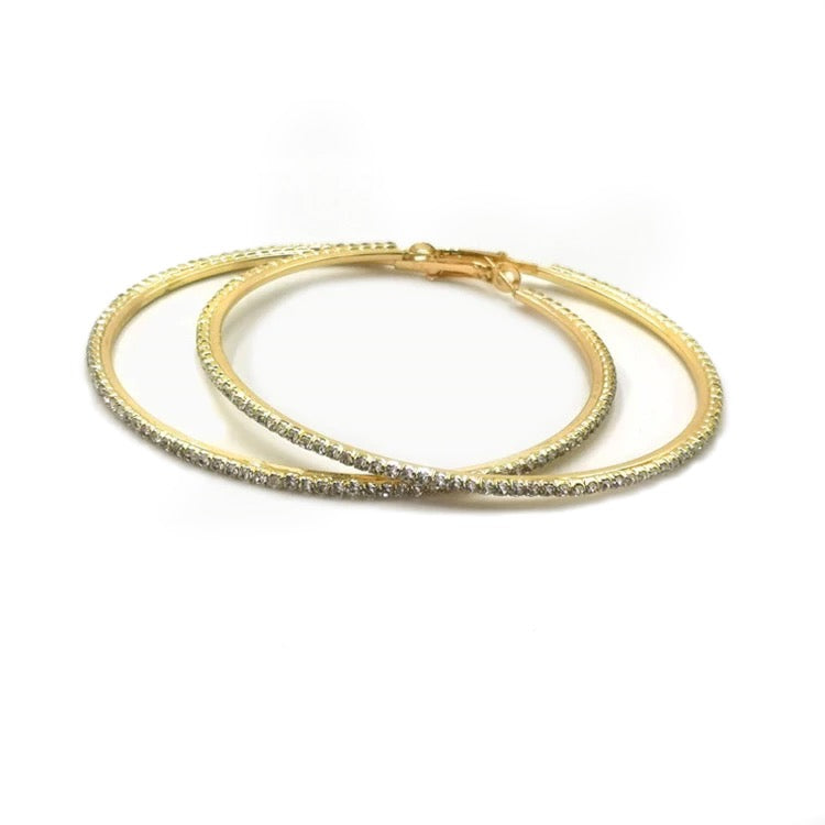 
            
                Load image into Gallery viewer, Diamonté Hoops
            
        