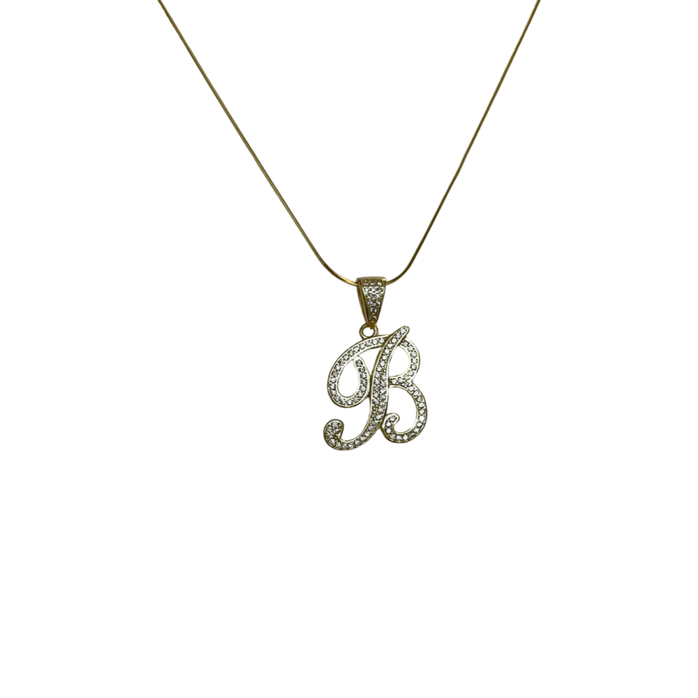 MBC Mini Script Initial Necklace | Gold