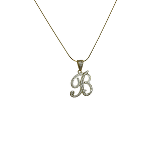 MBC Mini Script Initial Necklace | Gold