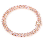 Pink Crystal Cuban Link Anklet