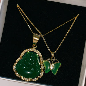 Icy Green Buddha Jade Necklace