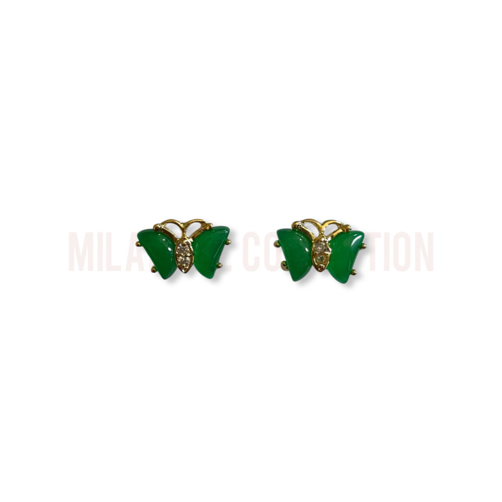 Mini Jade Butterfly Earrings