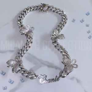 Butterfly Nameplate Cuban Link