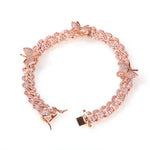 Pink Butterfly Cuban Anklet