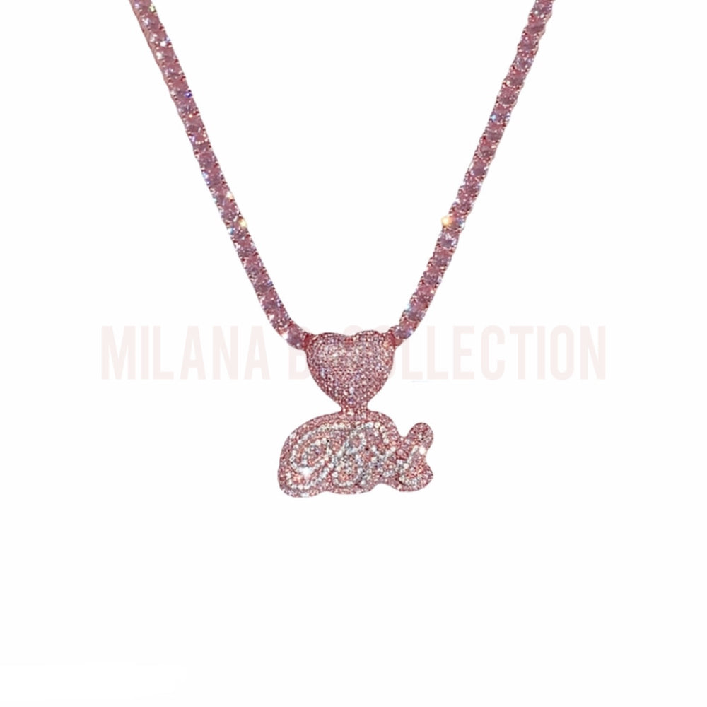 
            
                Load image into Gallery viewer, MBC Lovely Nameplate Tennis Necklace
            
        
