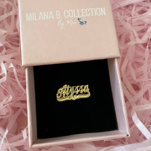 Single Heart Cut Name Ring | Full Gold — ‘Alyssa’