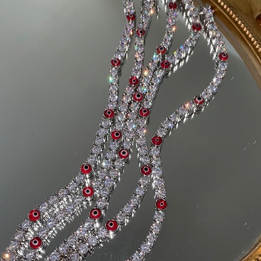 Evil Eye Tennis Bracelet | Red