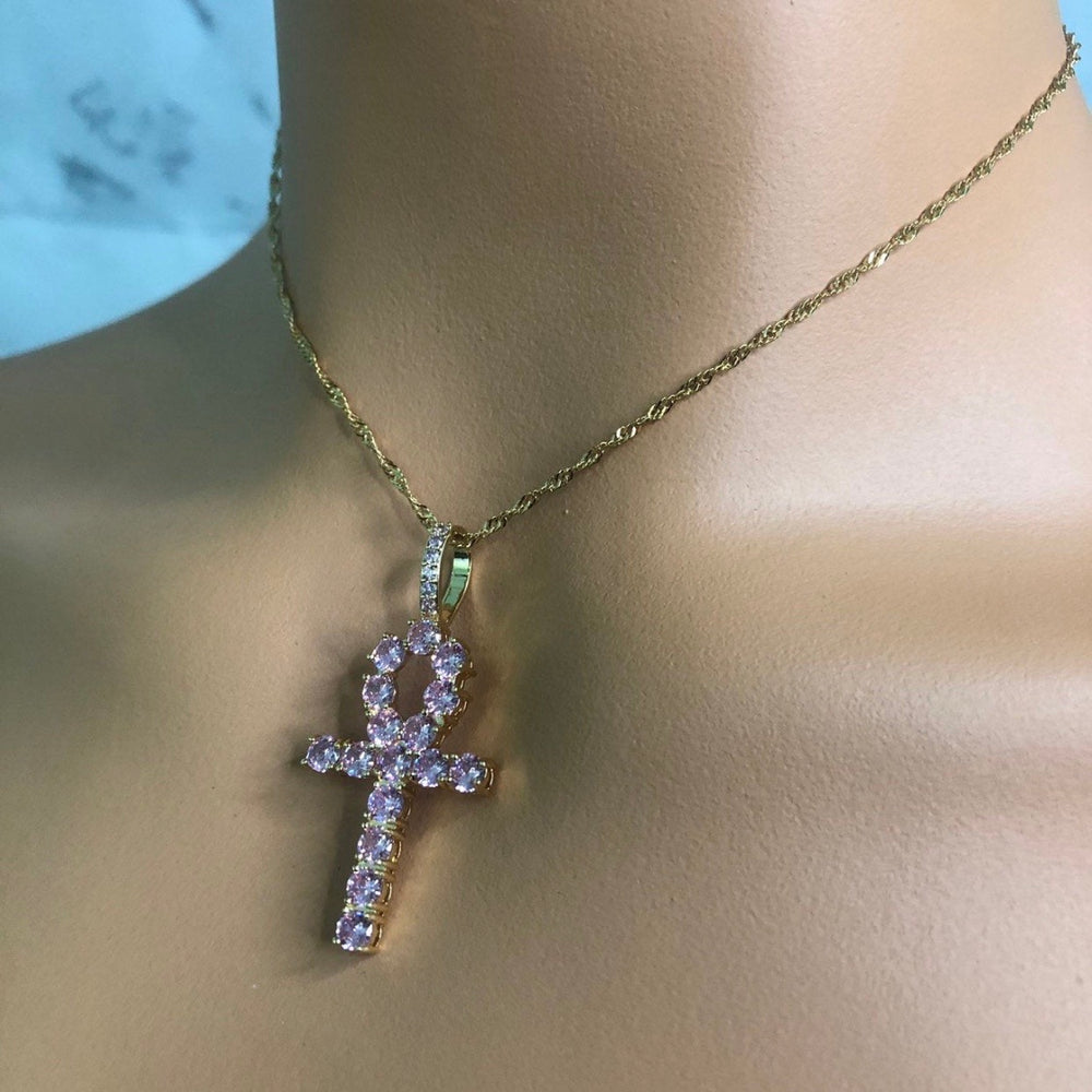 
            
                Load image into Gallery viewer, Regular Pink Ankh Necklace
            
        