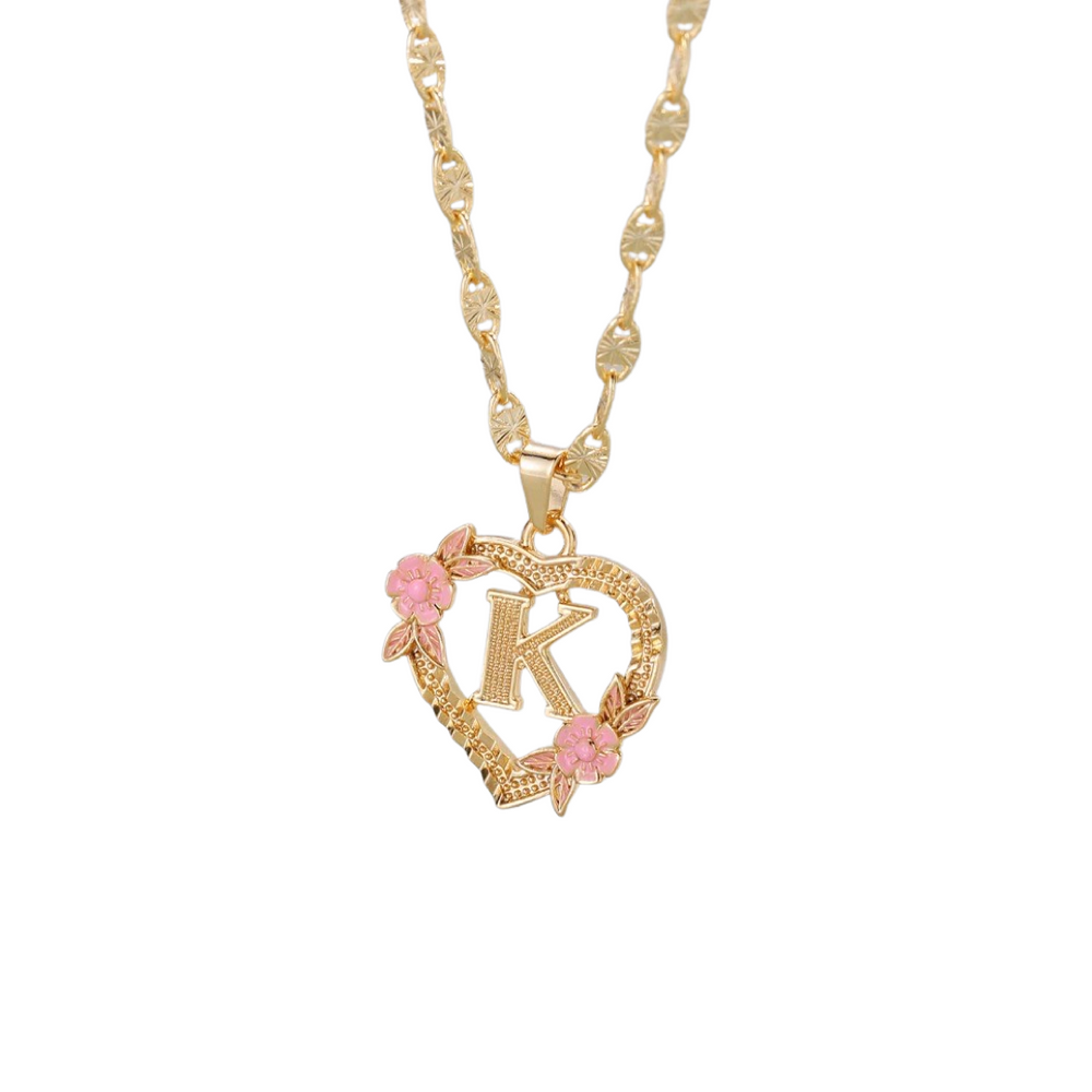 Dainty Flora Initial Necklace