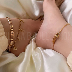 Dainty Gold Initial Anklet