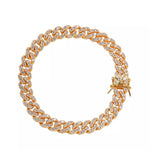 Gold Crystal Cuban Link Anklet