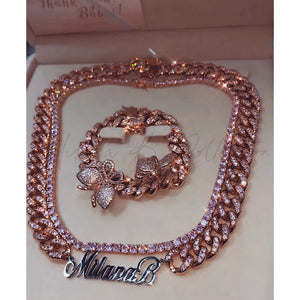 Pink Nameplate Cuban Link