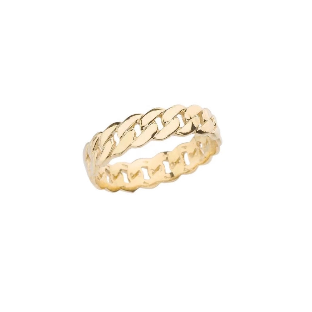 Gold Cuban Link Ring