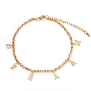 
            
                Load image into Gallery viewer, Dainty Gold Initial Anklet
            
        