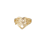 Gold Flora Initial Ring