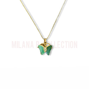 
            
                Load image into Gallery viewer, Mini Jade Butterfly Necklace
            
        