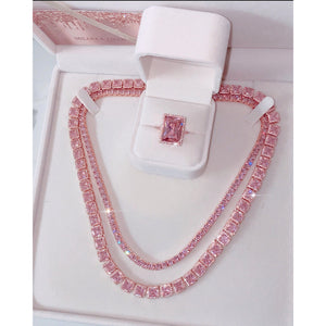 
            
                Load image into Gallery viewer, Icy Barbie Square Necklace
            
        