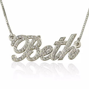 Dainty Icy Nameplate Necklace