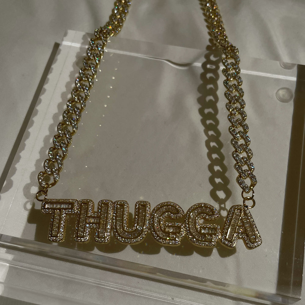Keaira Nameplate Cuban Link | Gold — ‘Thugga’