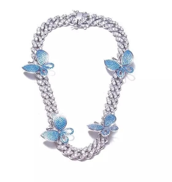 
            
                Load image into Gallery viewer, Butterfly Cuban Link | Silver/Blue
            
        