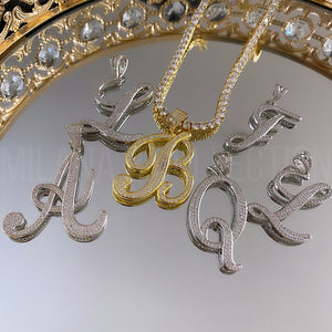 MBC Script Initial Tennis Necklace | Silver