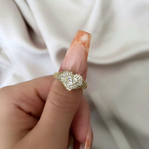 Gold Icy Heart Ring