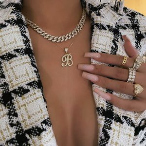 MBC Mini Script Initial Necklace | Gold