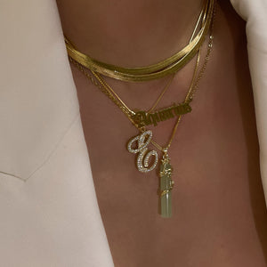 MBC Mini Script Initial Necklace | Gold