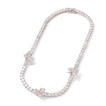 Triple Butterfly Tennis Necklace