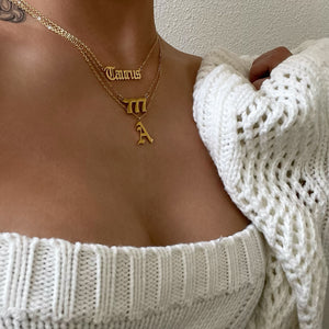 Old English Initial Necklace