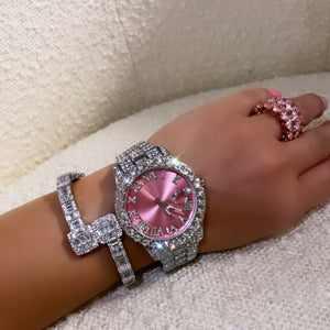 
            
                Load image into Gallery viewer, Pink Classic Diamond Watch
            
        