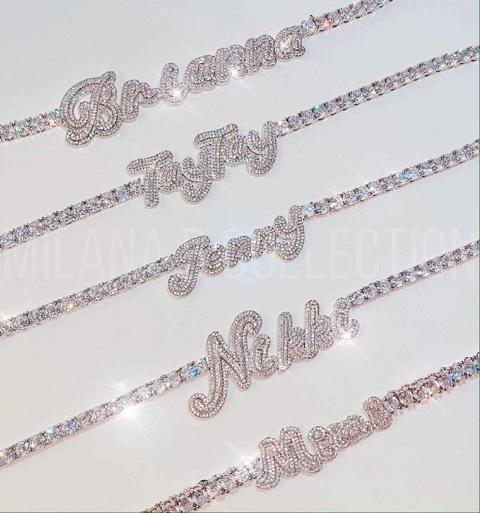 MBC Icy Nameplate Tennis Necklace